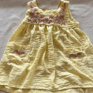 Yellow Embroidered Baby Dress